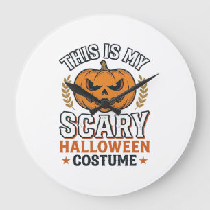 Reloj Redondo Grande Disfraz de Halloween espantoso Calabaza Diseño vec