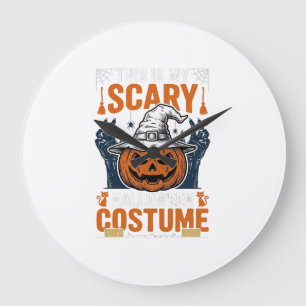 Reloj Redondo Grande Disfraz de Halloween Traje de Bruja con Sombrero d
