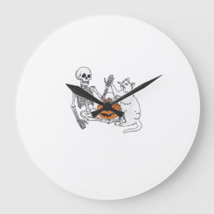 Reloj Redondo Grande Disfraz divertido de Halloween para gato amante de