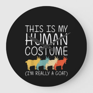 Reloj Redondo Grande Disfraz humano de Cabra Halloween