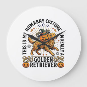 Reloj Redondo Grande Disfraz humano de Halloween Retriever Dorado Calab