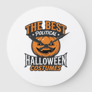 Reloj Redondo Grande Disfraz político de Halloween Calabaza Camiseta Vi
