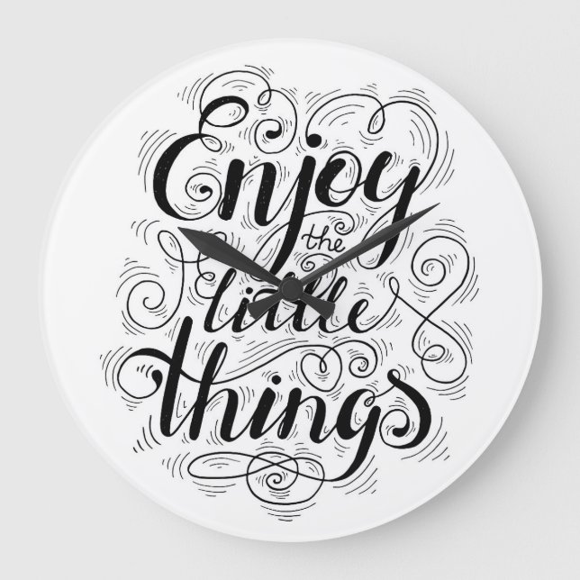 Reloj Redondo Grande Disfruta De Las Pequeñas Cosas 1 (Anverso)