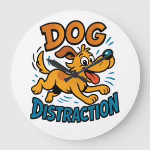 Reloj Redondo Grande Distracción de perros