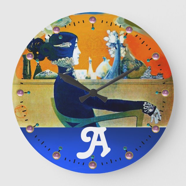 RELOJ REDONDO GRANDE DIVA IN BLUE ,BEAUTY FASHION MONOGRAM (Anverso)