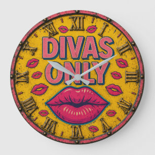Reloj Redondo Grande Divas Only Glam Makeup Room Pink Lips Beauty