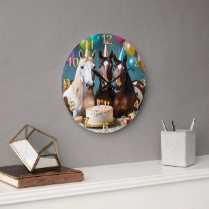 Reloj Redondo Grande Diversión y diversión: la celebración del cumpleañ