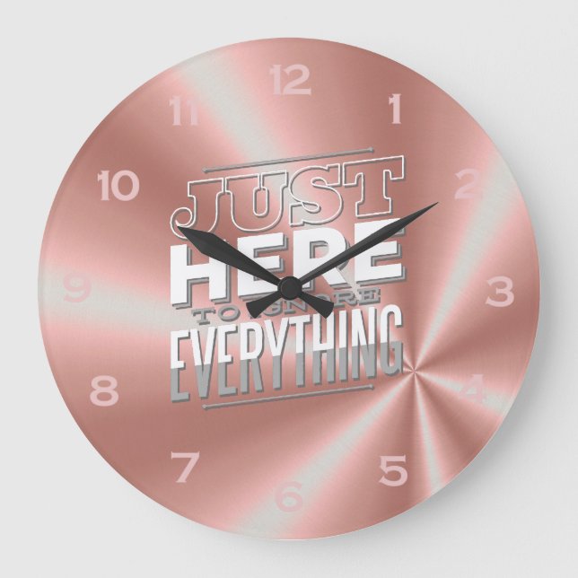 Reloj Redondo Grande Divertido adolescente cita Chicas Rosa Dormitorio  (Anverso)