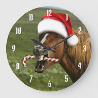 Divertido caballo de Navidades con sombrero Santa
