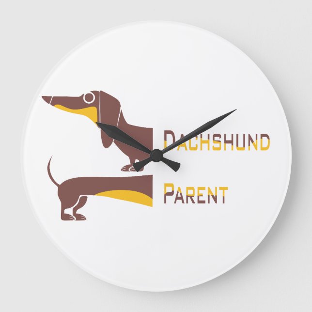 Reloj Redondo Grande Divertido dachshund lindo para padres de perros la (Anverso)
