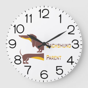Reloj Redondo Grande Divertido dachshund lindo para padres de perros la
