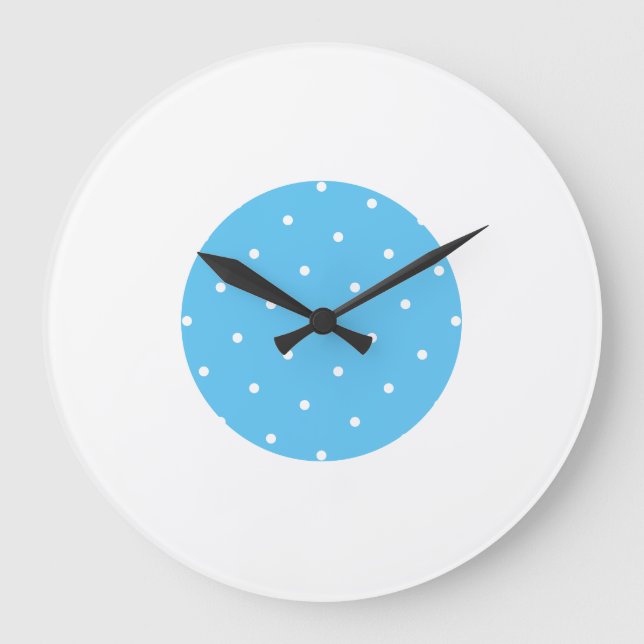 Reloj Redondo Grande Divertido Dotado Cielo Brillante Círculo Azul Tira (Anverso)