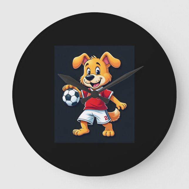 Reloj Redondo Grande Divertido perro canino Rusia Soccer Jersey ruso Fo (Anverso)