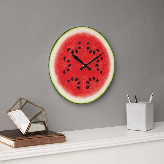 Reloj Redondo Grande Divertido Watermelon Rojo Verano Fruto Slice Motif (Oficina)