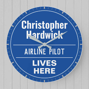 Reloj Redondo Grande Diviértete Placa de Parede Estilo Piloto de Aerolí