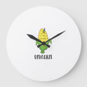 Reloj Redondo Grande Diviértete Uni Maíz Unicornio Amantes Del Maíz Gra