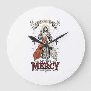 Reloj Redondo Grande Divina Misericordia Jesús Confío en Ti Camiseta Vi