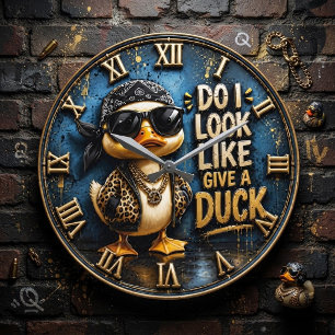 Reloj Redondo Grande Do I Look Like I Give a Duck Funny Duck Sarcastic 