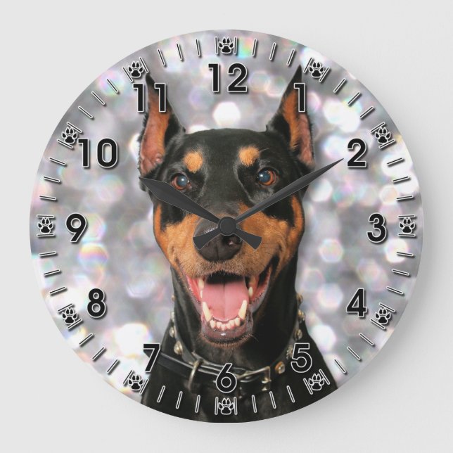 Reloj Redondo Grande Doberman - Megyan (Anverso)