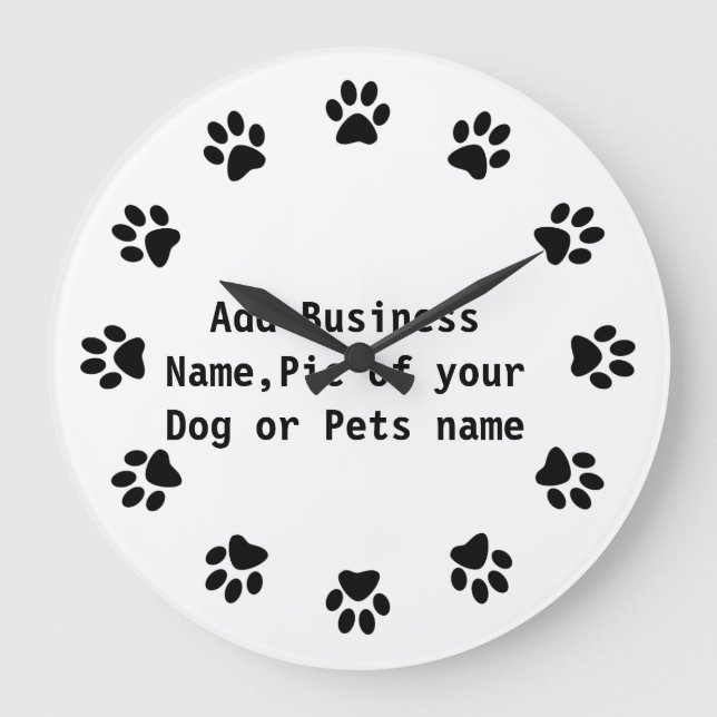 Reloj Redondo Grande ] Dog PAW PRINT WALL CLOCK (Anverso)