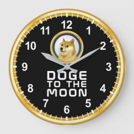 Reloj Redondo Grande Doge De Dogecoína A La Cripta Del Mercado De Valor