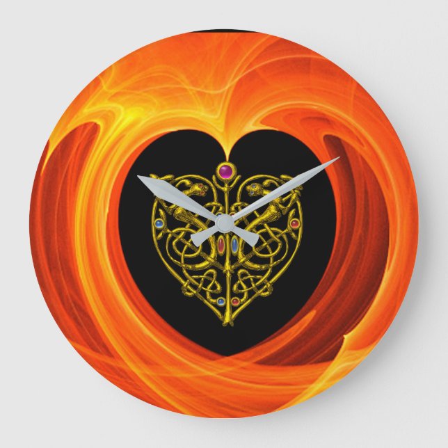 Reloj Redondo Grande DOLDEN LEAF, amarillo naranja negro (Anverso)