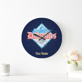 Reloj Redondo Grande Dolomitas Sur de Tirol Esquí Retro Vintage