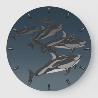 Reloj Redondo Grande Dolphin Clock Pacific White Sided Dolphin Clock