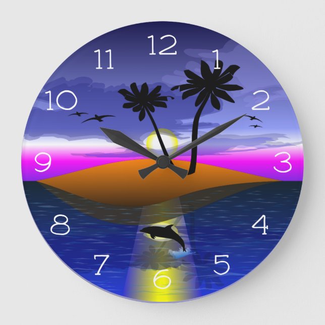 Reloj Redondo Grande Dolphins (Anverso)