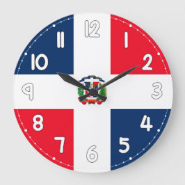 Reloj Redondo Grande Dominican Republic Flag Wall Clock – Patriotic Hom