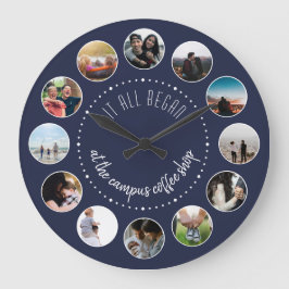 Reloj Redondo Grande Donde todo comenzó el Collage de fotos de historia