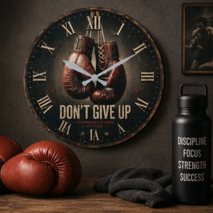 Reloj Redondo Grande Don't Give Up Boxing Gloves