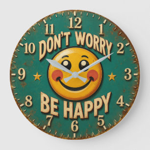 Reloj Redondo Grande Don't Worry Be Happy