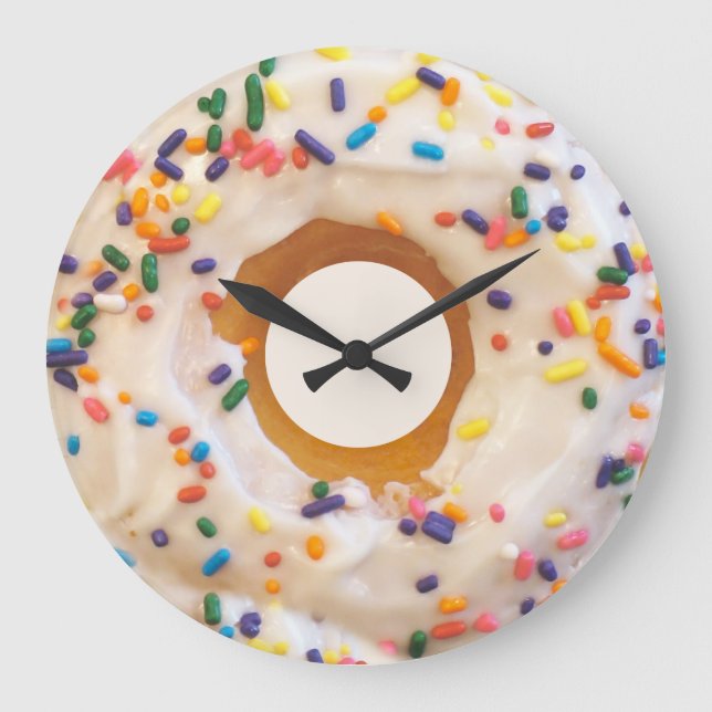 Reloj Redondo Grande Donut con cerraduras de pared aspersoras (Anverso)