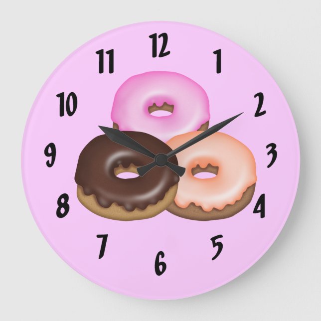Reloj Redondo Grande Donuts glaseados (Anverso)