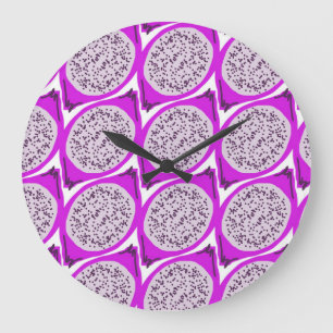 Reloj Redondo Grande Doodle de pitahaya