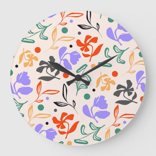 Reloj Redondo Grande Doodle Garden (Anverso)
