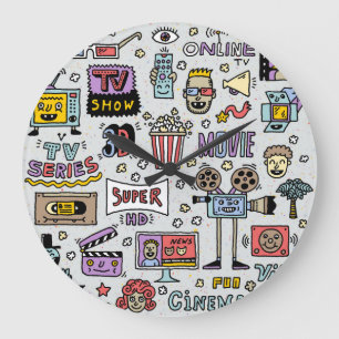 Reloj Redondo Grande Doodles de la serie de televisión: Divertido conju