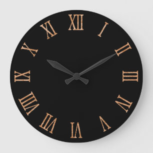 Reloj Redondo Grande Dorado Rosa Brillante Aspecto Numerales Romanos Ne