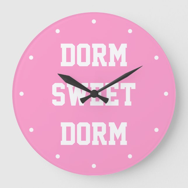 Reloj Redondo Grande Dorm Sweet Dorm ~ Original Girly (Anverso)