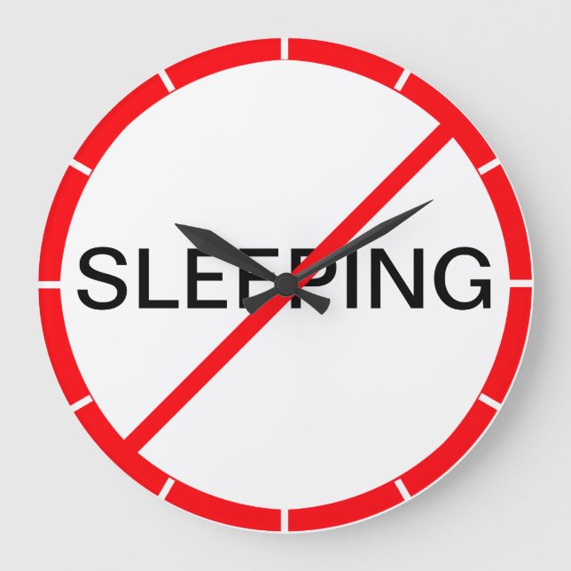 Reloj Redondo Grande ¡Dormir Prohibido! (Anverso)