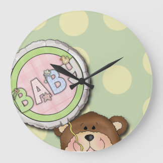 Reloj Redondo Grande Dormitorio Unisex Teddy Bear Nursery