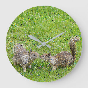 Reloj Redondo Grande Dos ardillas