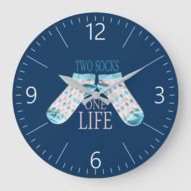 Reloj Redondo Grande Dos calcetines (Anverso)