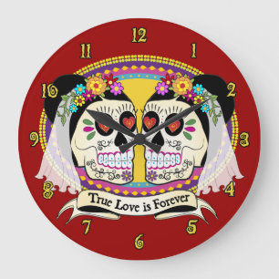 Reloj Redondo Grande Dos Novias (2 Brides) Wall Clock