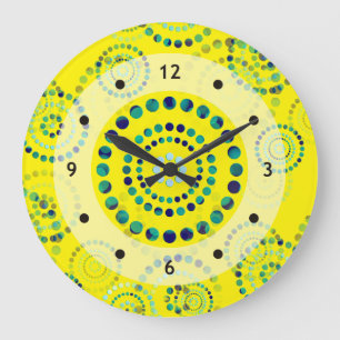 Reloj Redondo Grande Dots Circle Power Flowers II + tu backgr. y idea