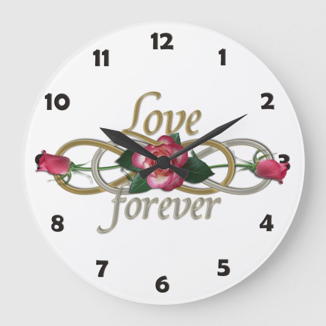Reloj Redondo Grande Double Infinity - Roses Love forever (Anverso)