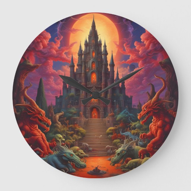 Reloj Redondo Grande Double Your Dragon Fantasy Final (Anverso)