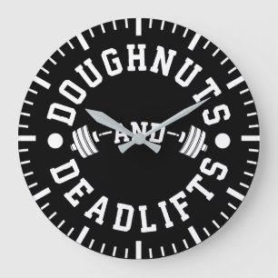 Reloj Redondo Grande Doughnut and Deadlifts - Carbohidratos - Divertido