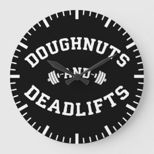 Reloj Redondo Grande Doughnut and Deadlifts - Divertido entrenamiento p